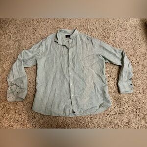 Untuckit Blue and White Striped Ling Sleeve Button Up